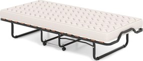 Cama dobrável 80 x 200 cm com rodas e colchão de espuma viscoelástica e fibra hipoalergénica Cama de hóspedes compacta e portátil