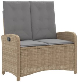 2 pcs conjunto de jantar p/ jardim com almofadões vime PE bege