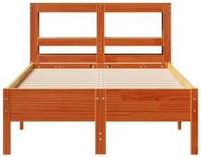 Cama sem colchão 90x190 cm madeira de pinho maciça castanho-mel