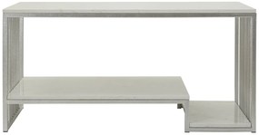 MESA DE CENTRO KAYSERI 90X60X45 CM PRATA E BRANCO