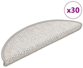 Tapetes escada adesivos aspeto sisal 30 pcs 56x17x3cm platina