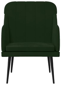 Cadeira c/ apoio de braços 63x76x80 cm veludo verde-escuro