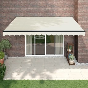vidaXL Toldo retrátil 4,5x3 m tecido e alumínio cor creme
