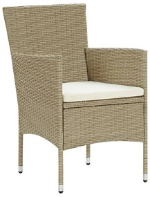 3 pcs conjunto de jantar para jardim bege
