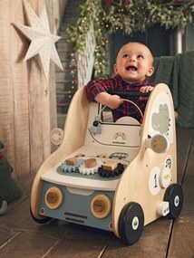 Agora -30%: Carrinho de marcha em forma de automóvel com travões, em madeira FSC® multicolor