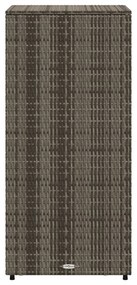 Armário de arrumação para jardim 50x55x115 cm vime PE cinzento