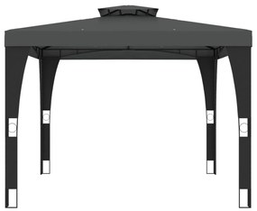 Gazebo com telhado duplo 2,98x2,98 m aço antracite