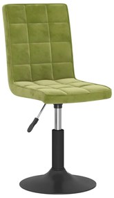 Cadeiras de jantar giratórias 2 pcs veludo verde-claro