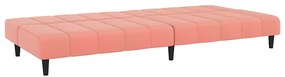 Sofá-cama de 2 lugares veludo rosa
