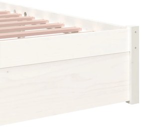 Estrutura de cama solteiro 90x190 cm madeira maciça branco