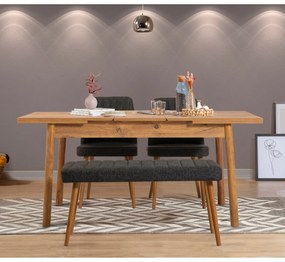 Conjunto de Mesa de Jantar Extensível Santiago – Pinho Atlântico e Ant