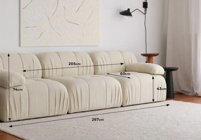 Sofá de 3 Lugares Soli – Branco – 267 cm x 74 cm x 89 cm