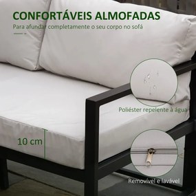 Conjunto de Jardim Jamilla - 2 Sofás e 1 Mesa de Centro - Design Moder