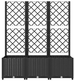 Vaso/floreira jardim c/ treliça 120x40x136 cm PP preto