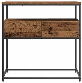 Mesa de Consola vidaXL Madeira Velha 75x40x75 cm Madeira Reforçada e A
