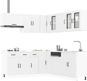 vidaXL 11 peças armário de cozinha conjunto Lucca branco