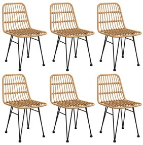 7 pcs conjunto de jantar para jardim vime PE