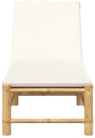 Espreguiçadeira c/ almofadões 55x199x30 cm bambu