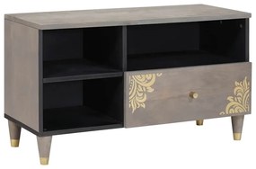 vidaXL Gabinete para TV com gaveta Cinza e Ouro 80 x 33.5 x 46 cm