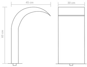 Fonte para piscina aço inoxidável 45x30x65 cm prateado