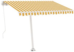 Toldo retrátil manual independente 350x250 cm amarelo e branco