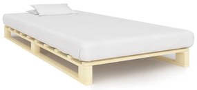 Estrutura de cama palete de pinho maciço 90x200 cm