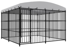 vidaXL Canil com telhado de exterior 300x300x210 cm