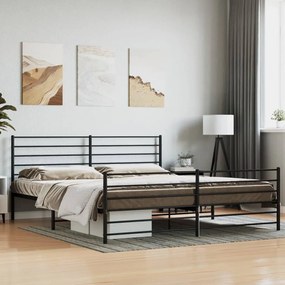 vidaXL Estrutura de cama sem colchão com pés 180x200 cm preto