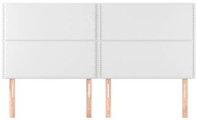 Cabeceira de cama 4 pcs couro artificial 90x5x78/88 cm branco