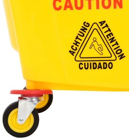 Balde de esfregona com espremedor e rodas 36 L PP amarelo