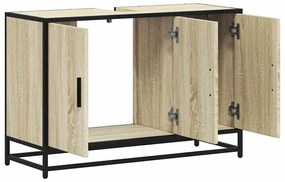 Armário lavatório WC 90x33x60 cm deriv. madeira carvalho sonoma