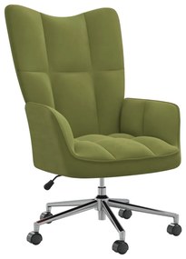 328164 vidaXL Cadeira de descanso veludo verde-claro