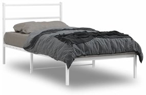 Estrutura de cama com cabeceira 100x200 cm metal branco