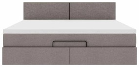 moldura de cama otomana vidaXL com tecido Taupe 180x200cm
