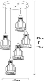 Candeeiro de Teto Fiko – Preto – 46 cm Diâmetro