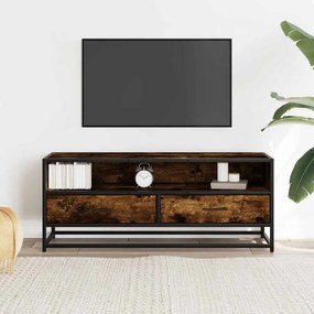 Móvel p/ TV 100x34,5x40 cm deriv. madeira/metal carvalho fumado
