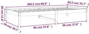 Sofá-cama sem colchão 80x200 cm madeira de pinho maciça