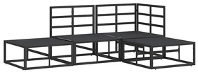 Conjunto de Sofá de Jardim 4 pcs Preto 211.5 x 141.5 x 71 cm