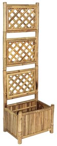 vidaXL Floreira de jardim com treliça bambu 40 cm