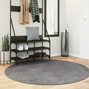 Tapete pelo curto macio e lavável HUARTE Ø 160 cm antracite