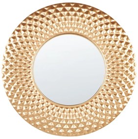 Espelho de parede em metal dourado ø 60 cm COMBE Beliani