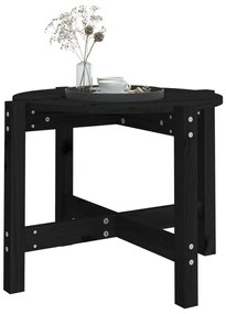 Mesa de centro Ø 62,5x45 cm madeira de pinho maciça preto