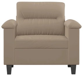 Poltrona tecido de microfibra 60 cm cinzento-acastanhado