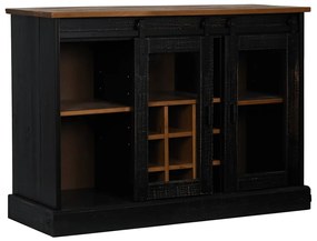 Aparador HALDEN 2 portas de correr 112x40x80 cm Madeira maciça