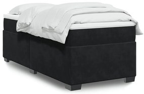 Cama com molas/colchão 90x200 cm veludo preto