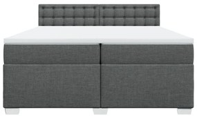 Cama com molas/colchão 200x200 cm tecido cinzento-escuro