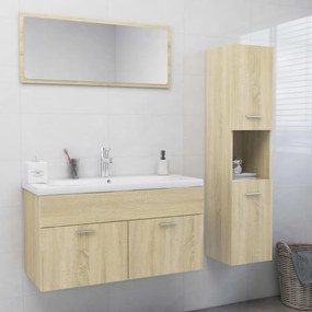 Conjunto móveis casa banho madeira processada carvalho sonoma