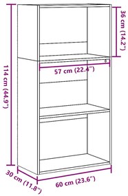 Estante 60x30x114 cm derivados de madeira cinzento cimento