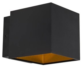Candeeiro de parede design preto/dourado com LED - Caja Design,Industrial,Moderno