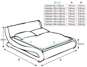 Cama de Design "Piccione" - 120x190cm - Branco - Com Estrado Incluído
